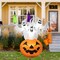 Set of 2 6FT Lighted 3 Ghosts In Jack-O-Lantern Pumpkin with Scream Inflatable Decor